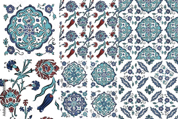 Fototapeta Abstract tiled turkish pattern for your design