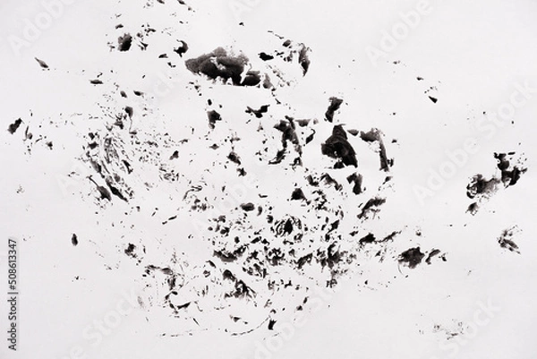 Fototapeta Abstract black white texture on white paper like a marble