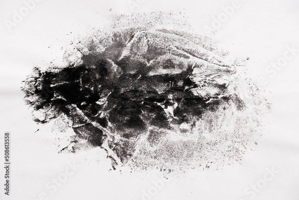 Fototapeta Abstract black white texture on white paper like a marble