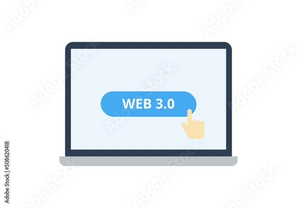 Fototapeta Web 3.0 vector. Technology concept. Flat illustration on white background.