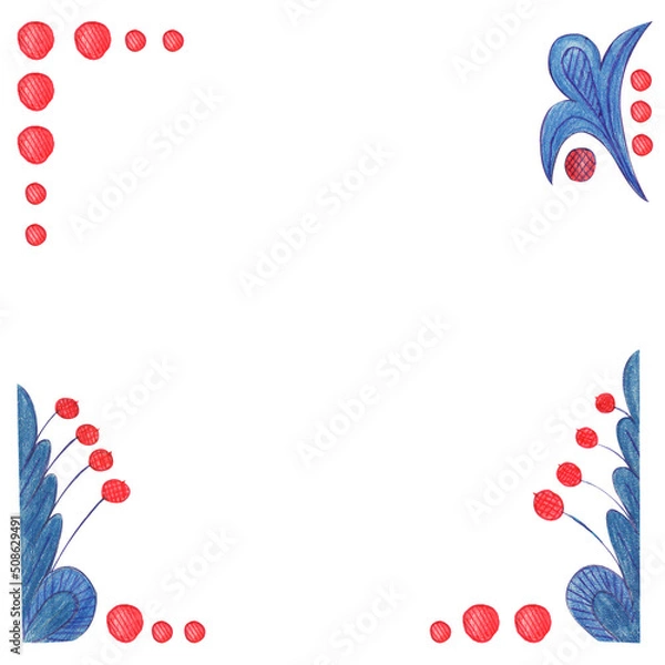 Fototapeta Abstract flower frame on a white background