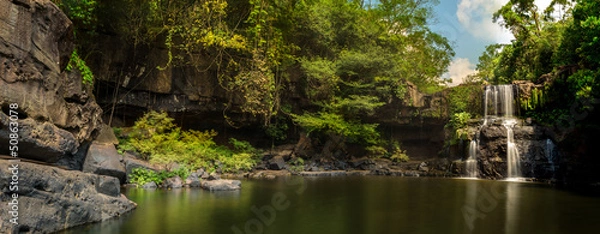 Obraz Beautiful panorama of waterfalls in deep forest ,Thailand