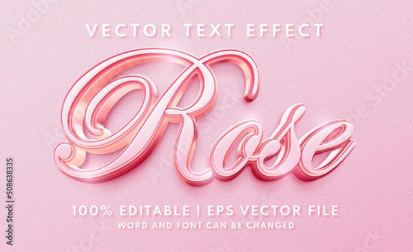 Obraz Rose pink 3d editable text effect style