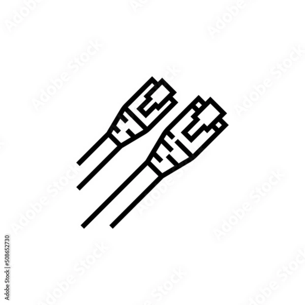Obraz lan cable vector icon. computer component icon outline style. perfect use for logo, presentation, website, and more. simple modern icon design line style