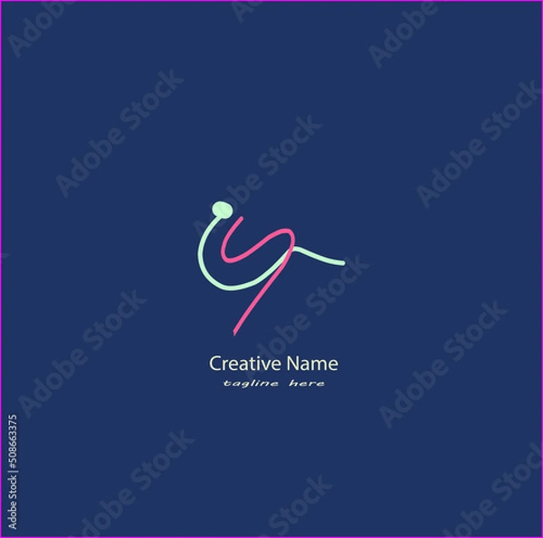 Obraz Cs Initial handwriting logo vector design