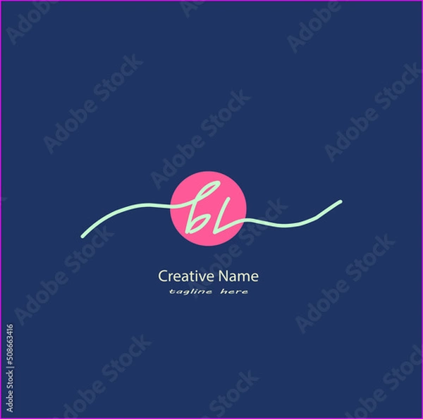 Obraz bl Initial handwriting logo vector design