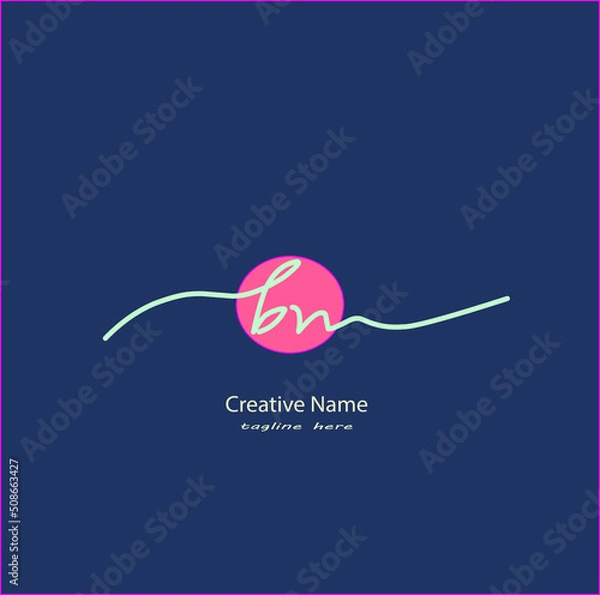 Obraz bn Initial handwriting logo vector design