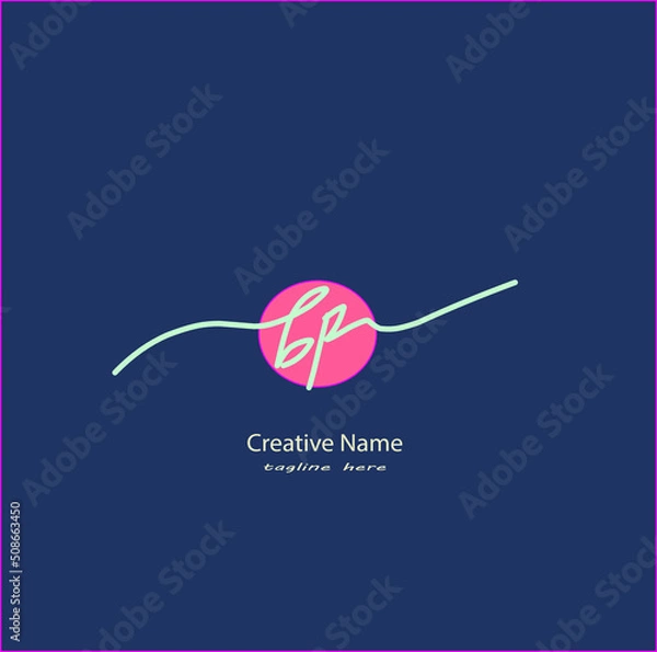 Obraz bp Initial handwriting logo vector design