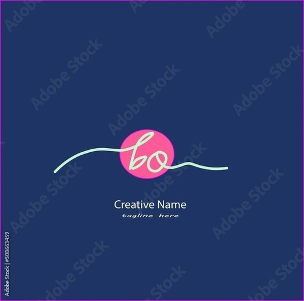 Obraz bq Initial handwriting logo vector design