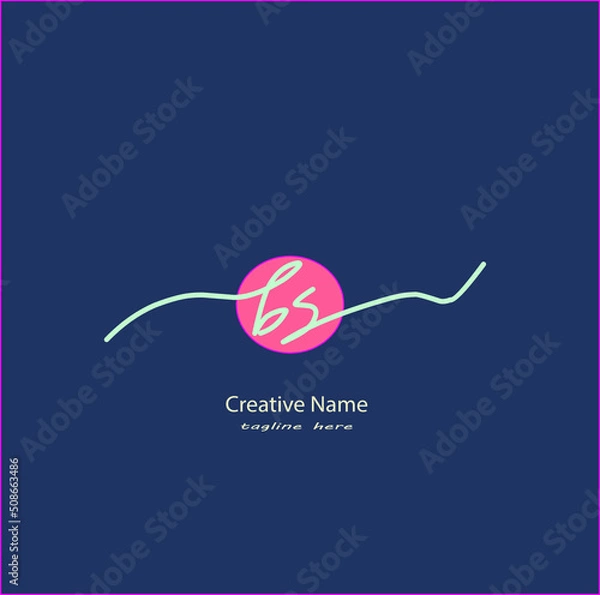 Obraz bs Initial handwriting logo vector design
