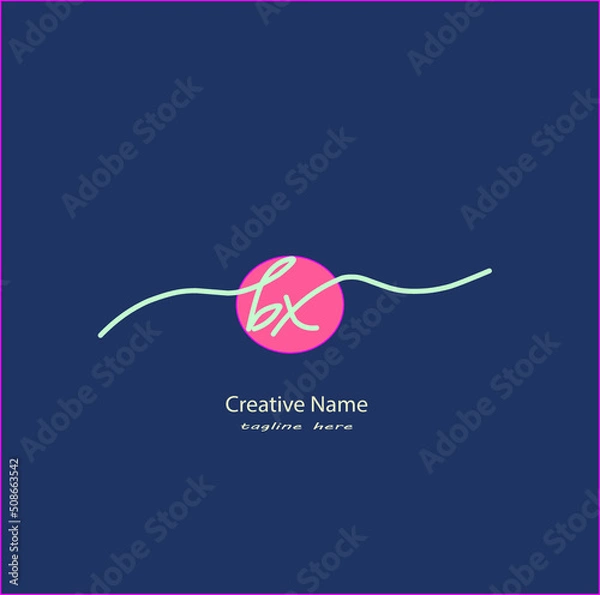 Obraz bx Initial handwriting logo vector design