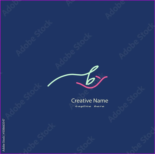 Obraz by Initial handwriting logo vector design