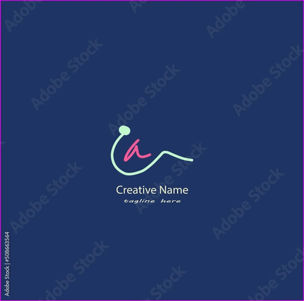 Obraz Ca Initial handwriting logo vector design
