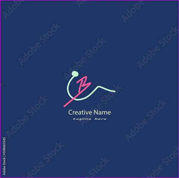 Obraz CB Initial handwriting logo vector design