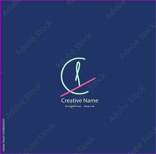 Obraz Cl Initial handwriting logo vector design