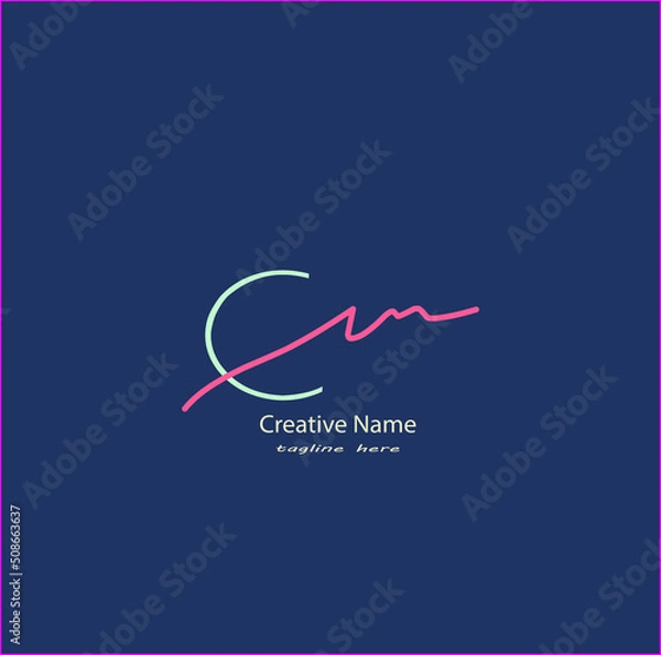Obraz Cm Initial handwriting logo vector design