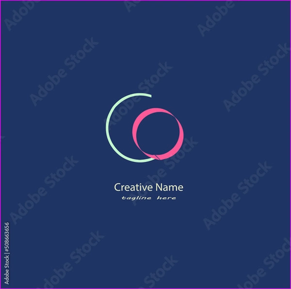Obraz CO Initial handwriting logo vector design