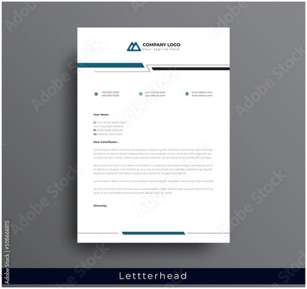 Fototapeta Modern Creative & Clean business style letterhead bundle of your corporate project design.set to print with vector & illustration. corporate letterhead bundle.