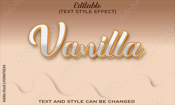 Fototapeta vanilla text effect template design