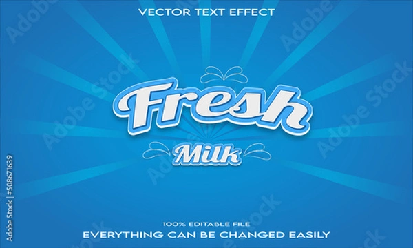 Fototapeta Fresh milk text design template