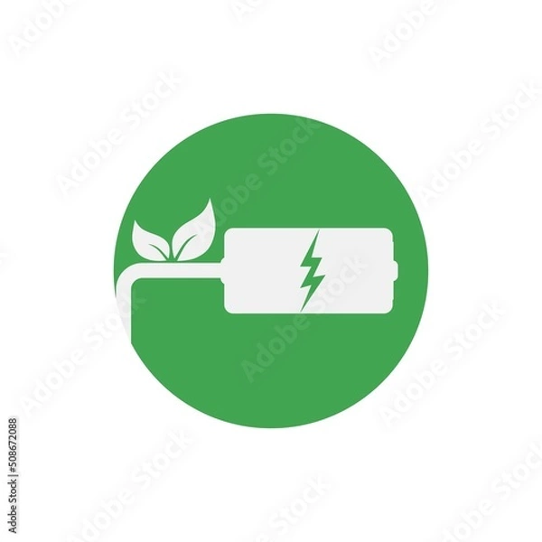Obraz Eco leaf on a white background. Vector illustration