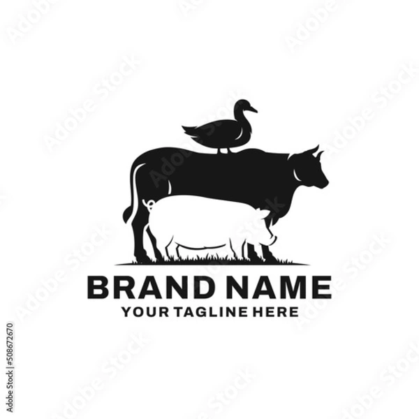 Obraz Farm animal logo vector