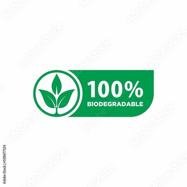 Fototapeta Biodegradable label sticker badge Vector	