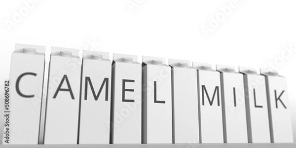 Fototapeta Boxes with CAMEL MILK text. 3D rendering