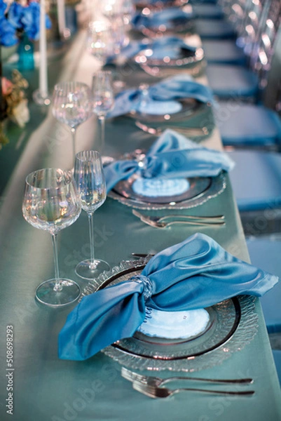Obraz Table set for wedding or another catered event dinner