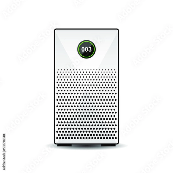 Fototapeta Air purifier for home use. Modern design with display. Vector illustration.