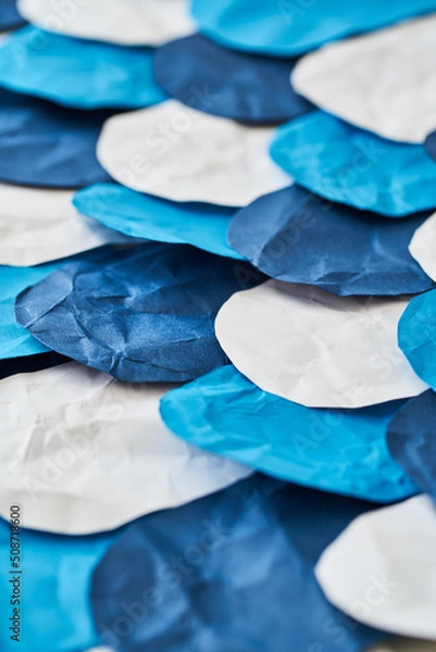 Fototapeta Navy, White and Blue Paper Background