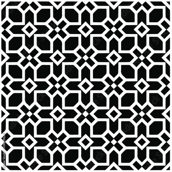 Fototapeta Abstract background with black and white pattern. Unique geometric vector swatch. Perfect for site backdrop, wrapping paper, wallpaper, textile and surface design. 