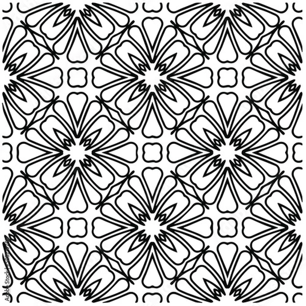 Fototapeta Abstract background with black and white pattern. Unique geometric vector swatch. Perfect for site backdrop, wrapping paper, wallpaper, textile and surface design. 