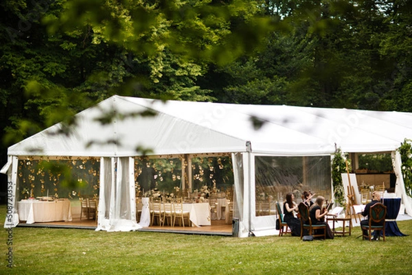 Obraz Large wedding awning and a group of musicians