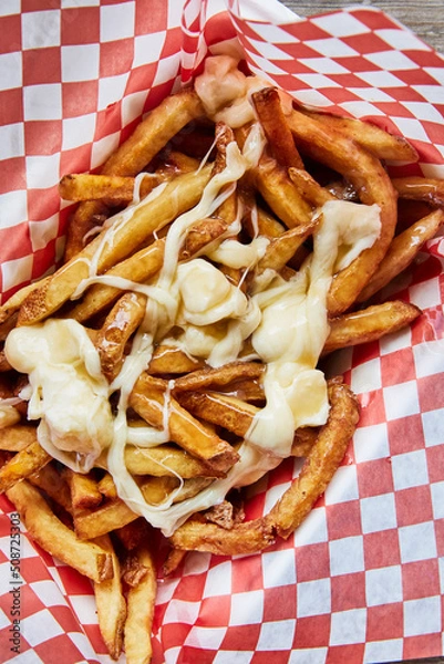 Obraz Top view of poutine