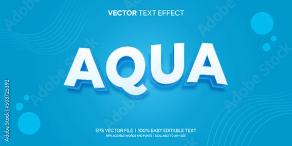 Obraz Aqua blue water 3d style modern editable text effect