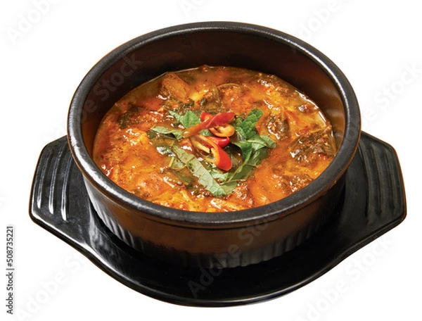 Obraz 흰색배경에 뚝배기 속 장어탕 요리