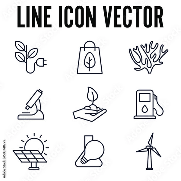 Fototapeta Eco friendly. ecology set icon symbol template for graphic and web design collection logo vector illustration