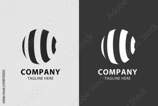 Obraz Abstract Geometry Ball Black and White Logo