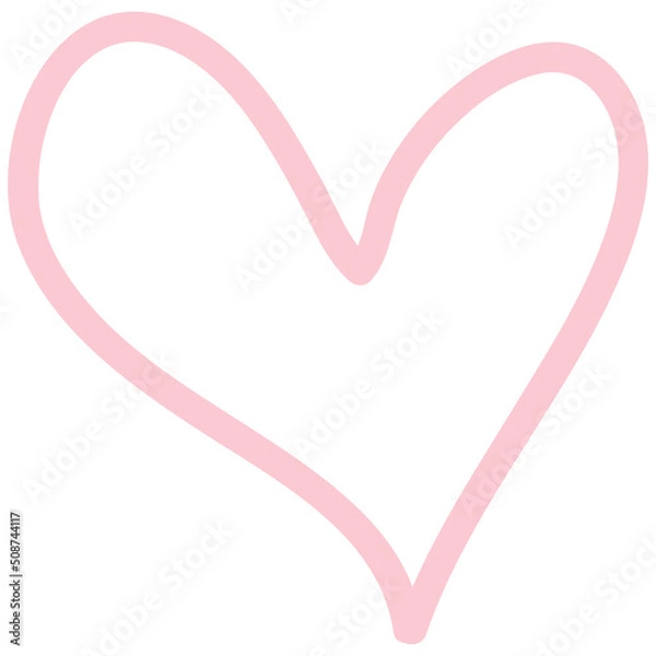 Fototapeta Hand drawn heart icon. Decorative valentine doodle elements. Doodle heart vector illustration.