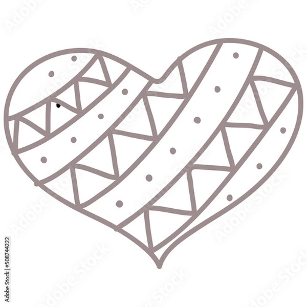Fototapeta Hand drawn heart icon. Decorative valentine doodle elements. Doodle heart vector illustration.