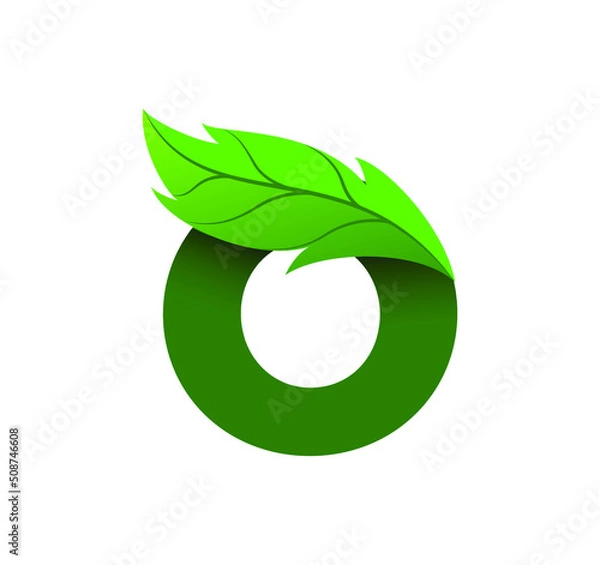 Fototapeta letter O leaf logo design vector