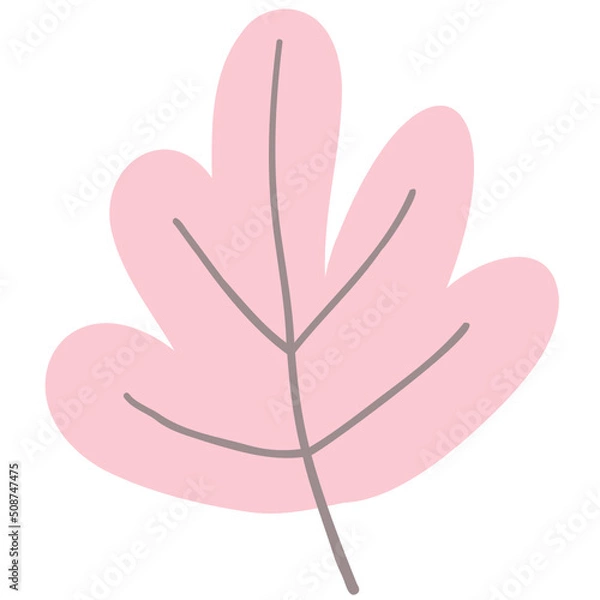 Fototapeta Hand drawn abstract organic leaf. Doodle botanical elements illustration.