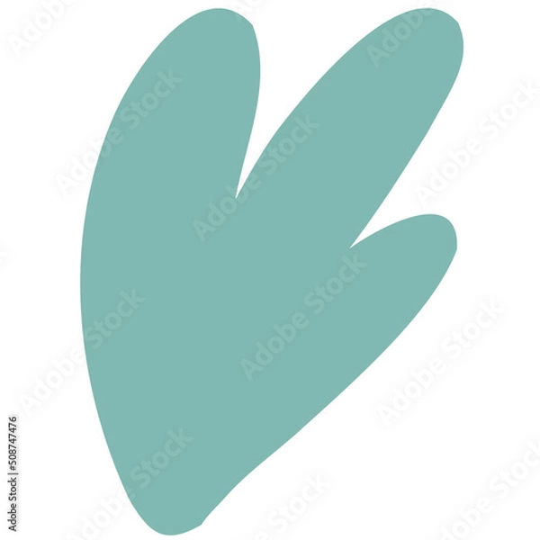 Fototapeta Hand drawn abstract organic leaf. Doodle botanical elements illustration.