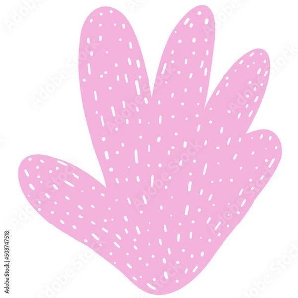 Fototapeta Hand drawn abstract organic leaf. Doodle botanical elements illustration.