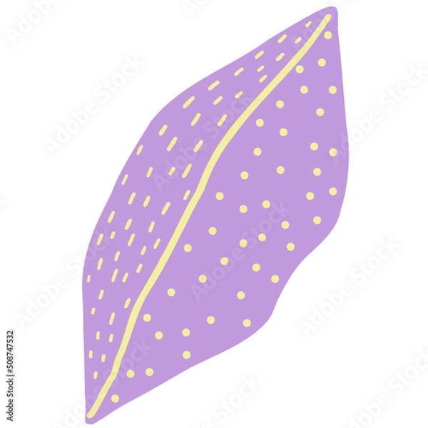 Fototapeta Hand drawn abstract organic leaf. Doodle botanical elements illustration.