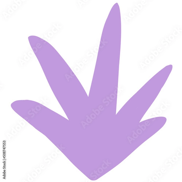 Fototapeta Hand drawn abstract organic leaf. Doodle botanical elements illustration.