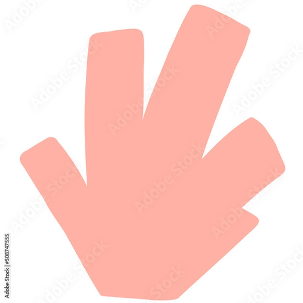 Fototapeta Hand drawn abstract organic leaf. Doodle botanical elements illustration.