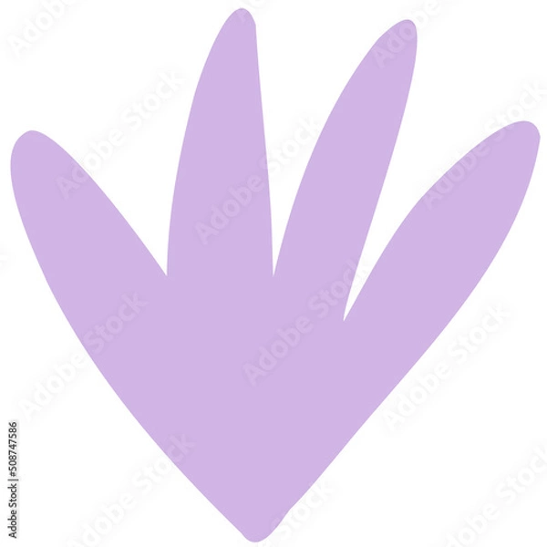 Fototapeta Hand drawn abstract organic leaf. Doodle botanical elements illustration.