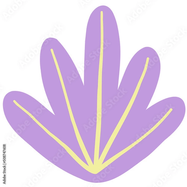 Fototapeta Hand drawn abstract organic leaf. Doodle botanical elements illustration.